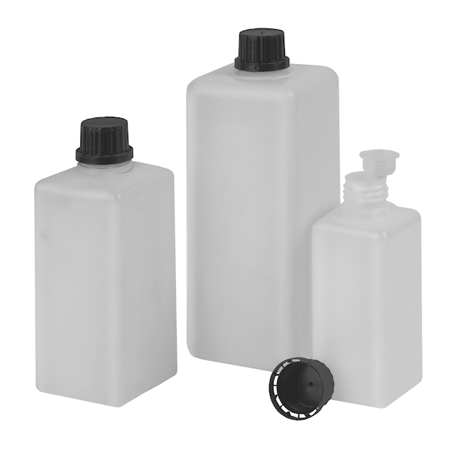 Narrow mouth Bottle square 250 ml, PE-HD